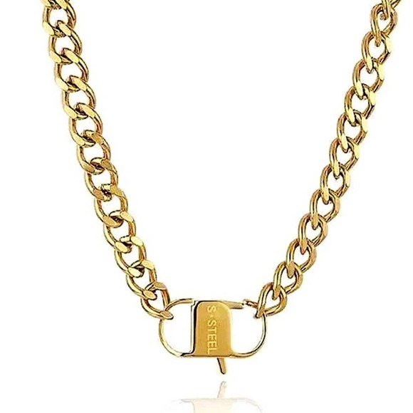 Chain Link Gold Plated Cuban Choker - Picture 8 of 10